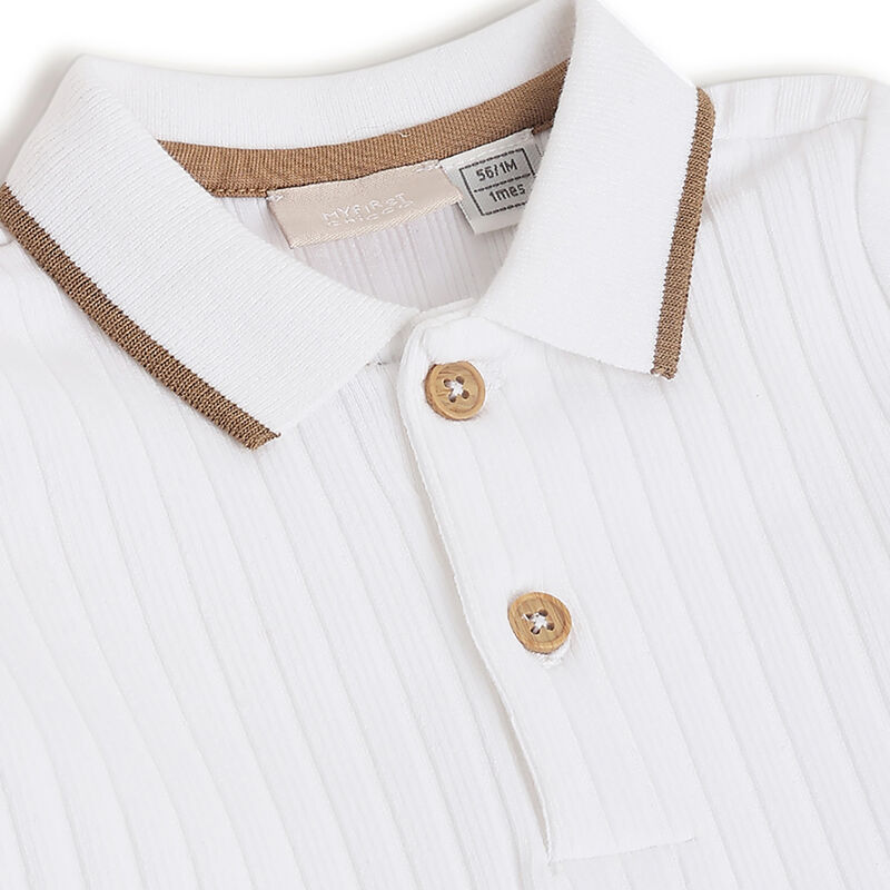 Boys White Solid Short Sleeve Polo image number 2